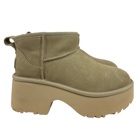UGG Classic Ultra Mini New Heights Boots Chestnut Womens Size 10 Platform - Picture 1 of 11